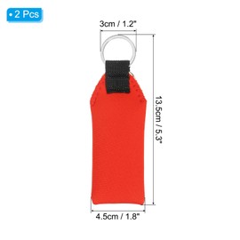 PATIKIL Floating Neoprene Keychain, 2 Pcs Waterproof Buoyant Key Ring Water Sports Keychain for Marine Boat Fishing Sailing Surfing Kayaking, Orange-Red
