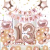 13th Birthday Balloons, Balloons, Decoration Set, Number Balloons, 13, Happy