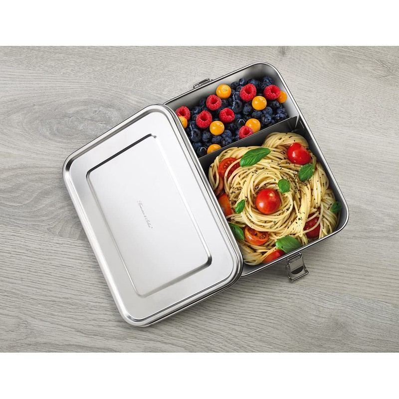 Rosenstein & Söhne Lunch Boxes with Compartments: Stainless Steel Lunch