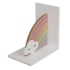 Set of 2 Wooden Bookends 3D Safari Jungle Decoration Children's Room for Boys and Girls (Rainbow)