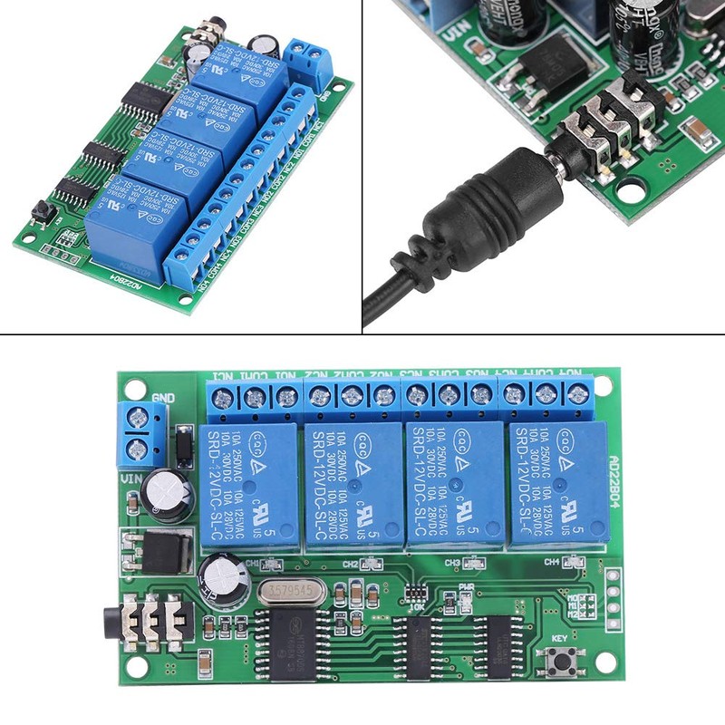 4 Channel Decoder Relay AD22B04 12V DTMF Relay Module (10A/250VAC,