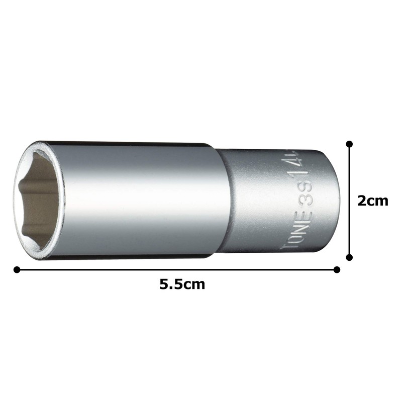 Tone 3S-14L Deep Socket (6 Angle), 3/8-inch (9.5 mm) Drive,