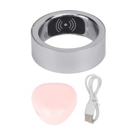 Smart Ring Sleep Fitness Tracker Pedometer Waterproof Exquisite Vibration Alert Smart Health Ring for Gift Silver 17