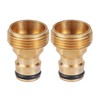 Tech Traders 2Pack Garden Hose Quick Connector 3/4 inch Brass