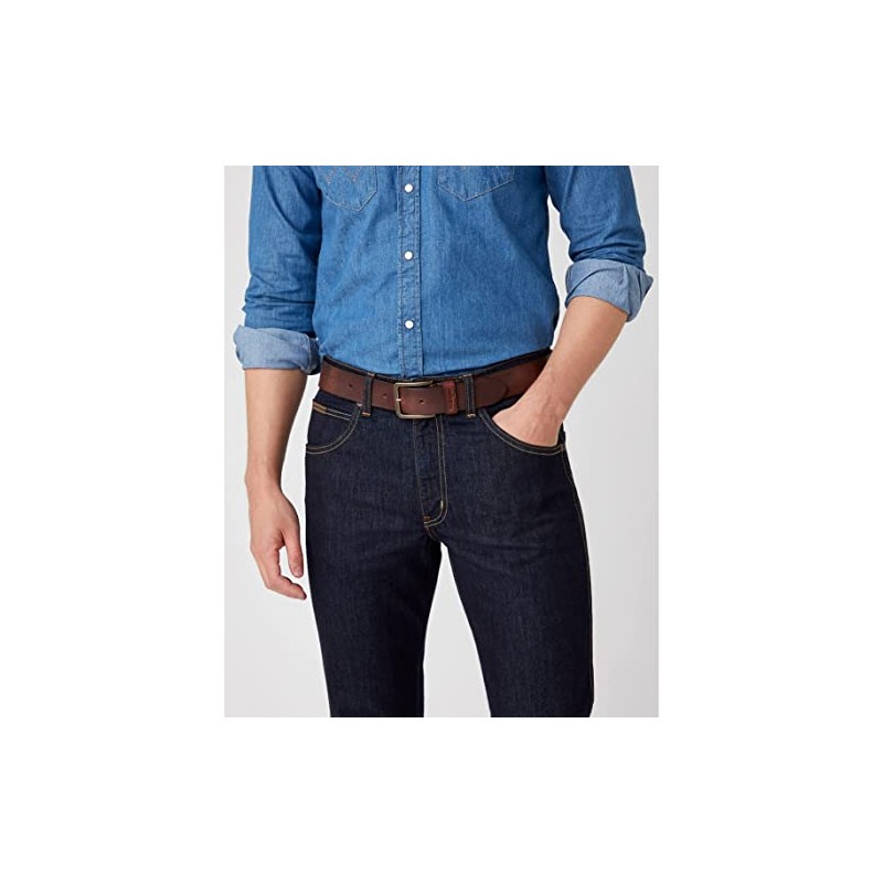 Wrangler Men's Structured Belt Jeans, Brown, 115