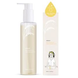 MIDHA- Aceite limpiador de arroz para un lavado limpio y suave del rostro, no graso y de textura ligera, de rápida emulsión.