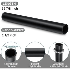 1.5" ID Gasoline Fuel Filler Neck Hose with 4 Clamps - 15 7/8" Straight Gas Tank Hose Replacement (2 pcs)