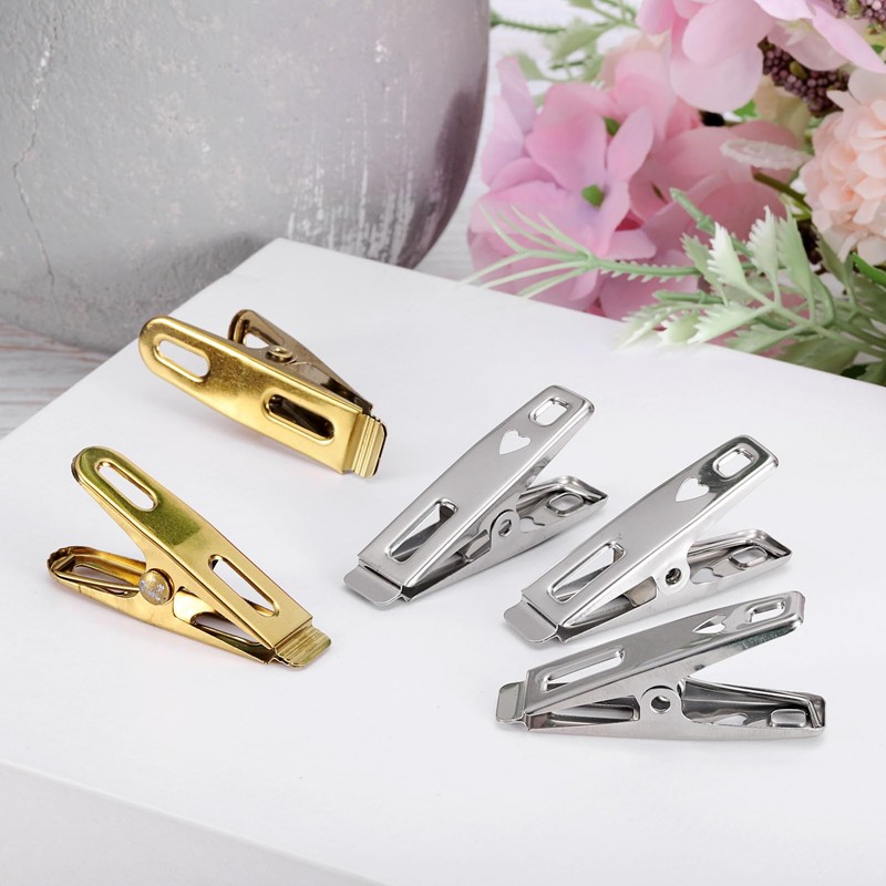 QUARKZMAN Pack of 50 Stainless Steel Clothes Pegs Laundry Hooks
