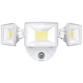 Onforu 50W LED Dusk to Dawn Security Lights, 5000LM Exterior Flood Lights, IP65 Waterproof Outdoor 3 Adjustable Heads Security Lights Fixture, 5000K Daylight White Floodlights for Garage, Patio, Yard