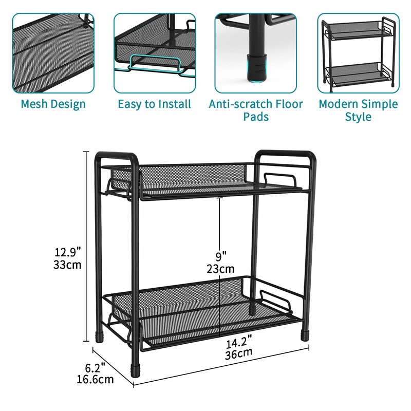 BOKIOVIN Coffee Station Organizer Cabinet, Coffee Bar Accessories Organizer for