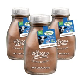 Sillycow Farms Allergen-Free Udderly Milk Chocolate Hot Chocolate, 16.9 oz (Pack of 3), Gluten-Free, Non-GMO, Creamy Vanilla Flavor, Reusable Glass Bottle, 23 Servings