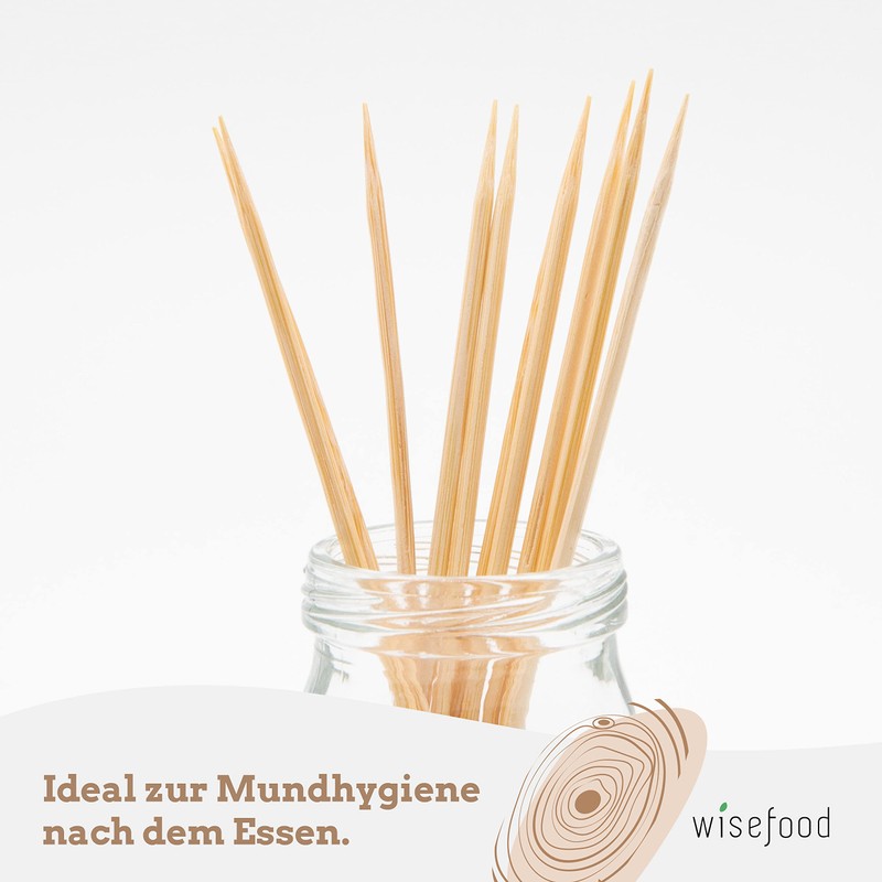 wisefood Toothpicks made of birch wood, 1000 pieces, loose, 6.5