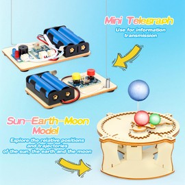 KizFav 5-in-1 STEM Kits for Kids Ages 8-12 | Science Experiments & 3D Wooden Model Building Toys | Educational Engineering Projects Gift for Boys & Girls 8-14 Year Old