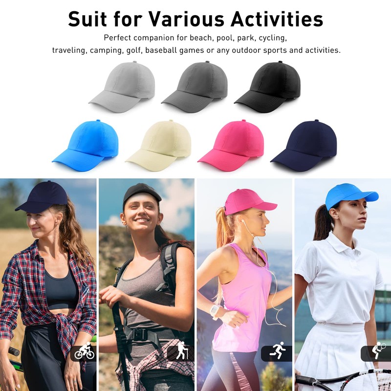 Enwokran Baseball Cap Women's Mesh Quick Drying Ponytail Baseball Cap,