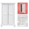 Miniature Doll House Wardrobe White Wooden Double Door Household Closet