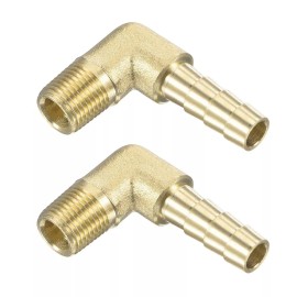 Unbranded 2X 1/4 HOSE BARB ELBOW X 1/8 MALE NPT Brass Pipe Fitting Thread Gas Fuel Water##