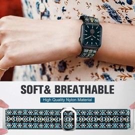 Compatible with TRAUSI Smart Watches Bands, Quick Release Stretch Elastics Nylon Adjustable Replacement Strap Accessories for Men & Women Compatible with TRAUSI TG08 1.83" HD Smart Watches (Bluesky, 22mm size band)