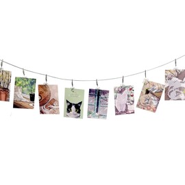 TFu Wall Hanging Photo Display, DIY Picture Photo Frame String with 12 Clips for Hanging Photos Notes and Artworks (Moon & Star)