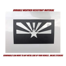VulgrCo Tactical Set of 2 Emblem Cut-Out Car Magnet Decal 100% Made in USA for Truck, SUV Left Right (Arizona Flag)