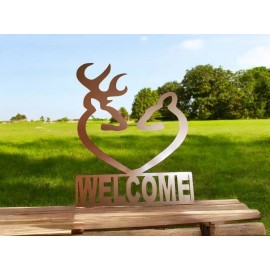 Handmade Welcome Sign Deer Picture