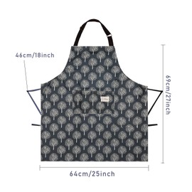 Lanzn PVC Apron Kitchen Apron Waterproof Vinyl Cooking Apron with Pockets Wipe Clean Aprons Chefs Apron Wipeable Apron Plastic Apron Navy Oil Cloth Apron Pinafore Apron for Women Men Adult Dishwashing