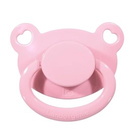 Landofgenie Chupetes de tamaño adulto grandes con forma de oso, escudo, chupete rosa "Cutie"