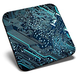 Great Single Coaster Square - Computer Motherboard Gamer Gaming |Glossy Quality Coasters | Tabletop Protection for Any Table Type #16402