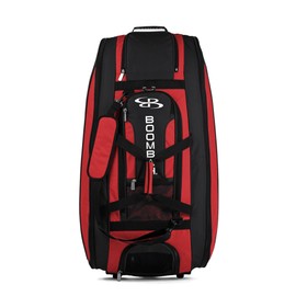 Boombah Beast Rolling Bat Bag - 40" x 14" x 13" - Red/Black - Holds 8 Bats, Glove and Shoe Compartments