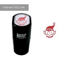 Red Christmas Elf Stamp / 2000 Plus Self Inking Teacher Winter Holiday Stamper / 9/16" Small Red Santa Helper Imprint Holiday Stamp