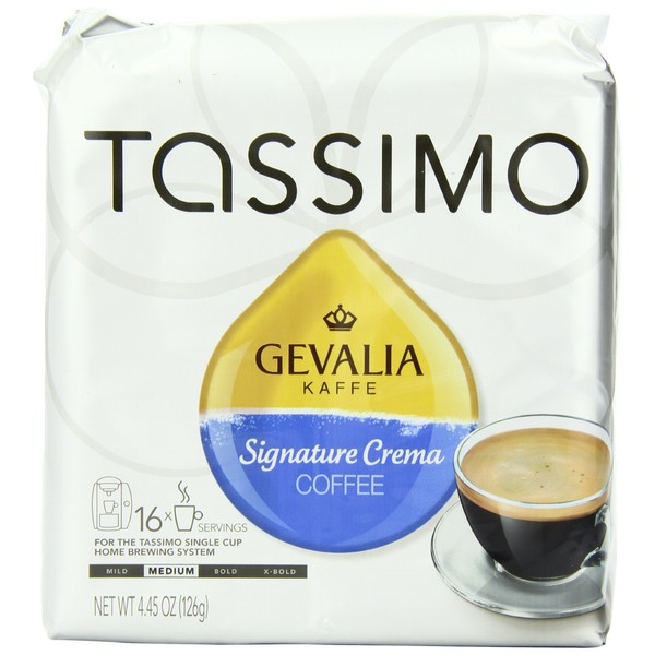 Tassimo GEVALIA Signature Crema Coffee, 16 Count T-Discs, (Pack of 3)