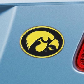 FANMATS 22218 Iowa Hawkeyes 3D Color Metal Emblem, Diecut Team Logo Auto Emblem