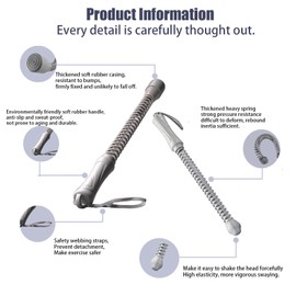 Konbison Battle Ropes for Home Gym Heavy Exercise Training Workout, Ropeless Cordless Jump Rope Flow Rope Anchor Kit Weighted Versatile Fitness Equipment for Men & Women Working Out.(Grey 2pcs)