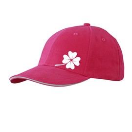 Huuraa Cappy Hat Clover Silhouette Unisex Cap Size with Lucky Charm Motif Gift Idea for Friends and Family, Pink/white