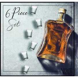 Vikko 1.5 Ounce Shot Glasses: Set of 6 Small Liquor and Spirit Glasses - Durable Tequila Bar Glasses For Alcohol and Espresso Shots - 6 Piece Mini Shooter Glass Set (Madelina)