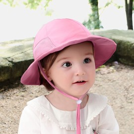 SimpliKids Toddler Girl Sun Hat Wide Brim Summer Hat Sun Hats for Little Baby Girls Girls Toddler Sun Hat UPF 50+ Sun Protection Wide Brim Sun Hat Pink 12-24 Months