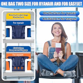 FIORETTO Designed for Ryanair Cabin Bags 40x20x25 Underseat Convertible Cabin Bag 45X36X20 for New Easyjet, Carry On Travel Weekend Overnight Duffle Hospital Bag Hand Luggage Bag for Women Men Navy