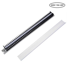 uxcell Barrier Terminal Strip Block 660V 15A Dual Rows 40P DIN Rail Base Screw Connector