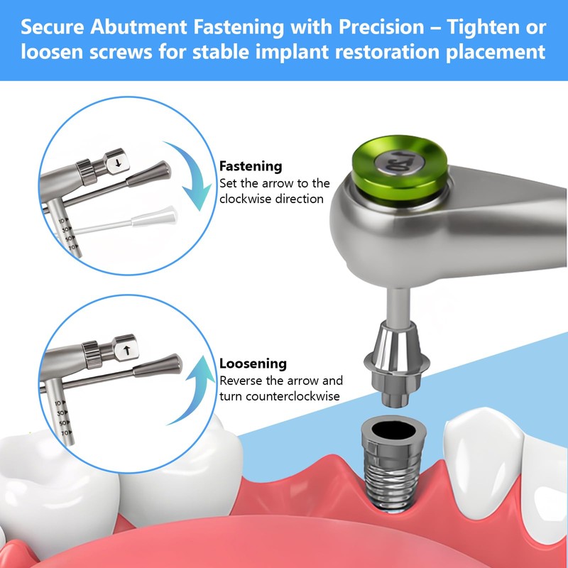 Dental Implant Torque Wrench Universal Kit Fully Autoclavable Color IdentificationTorque