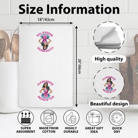 Geuro Funny Kitchen Towels, Cute Decorative Dish Towels Sets for Women, Cool Sassy Mom Wife Kitchen Tea Coffee Dishcloths for Christmas Birthday, Cooking Baking Home Decorations, Clean House