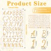 6 Sheets 3D Puffy Gold Letter Stickers, 316 Pcs Alphabet