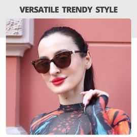 LVIOE Cat Eye Polarized Sunglasses for Women Trendy Classic Retro Shades with UV400 Protection for Driving Fishing LS1205