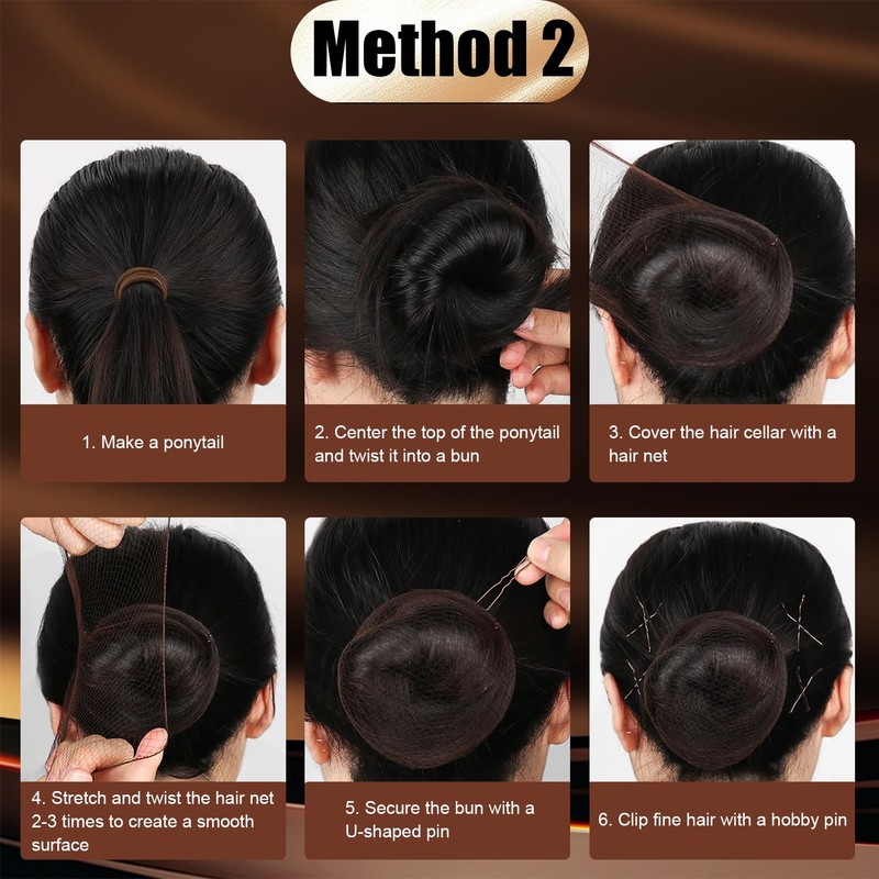 260 Pcs Ballet Bun Nets Kit with 150 Hair Pins