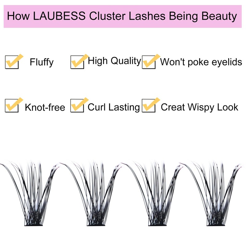 LAUBESS Pestañas Postizas Individuales, Extensiones De Pestañas Postizas, Pestañas Postizas