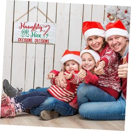 ABOOFAN 2Pcs Wooden Letter Hanging Ornaments Festive Door Pendants for Christmas Party Home Decor Xmas Tree Wall Decorations for Entryway and Garden