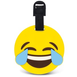 Puzzled Joy Emotion Luggage Tag - Unique Fun Emotion Novelty Travel Tags for Luggage, Cute Laughing Face Travel ID Identification Label for Suitcase, Backpack and Sports Bag - Tags for Men and Women