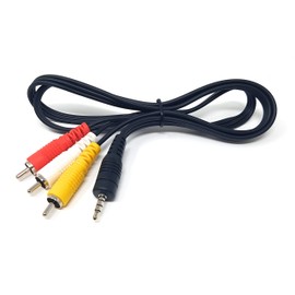 MainCore 1m long 3.5mm 4 Pole Jack Plug to Triple 3 x RCA Phono Lead Composite & Audio Video AV Cable Lead Converter (1m)