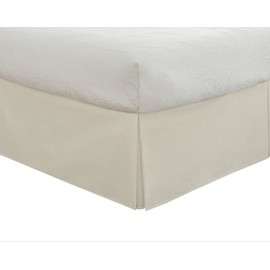 sheetsnthings Wrinkle Free Bed Skirt 650TC (Twin XL, Solid Ivory) Cotton Blend 650 Thread Count