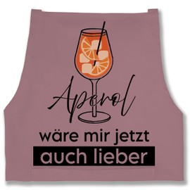 Shirtracer - Apron – Statement – Adult – Aperol Would Now Also Prefer I Aperol Gift I Aperol Fan I Aperol Spritz Gift I Aperol Gift Idea Aperol Spritz, 2 Pink