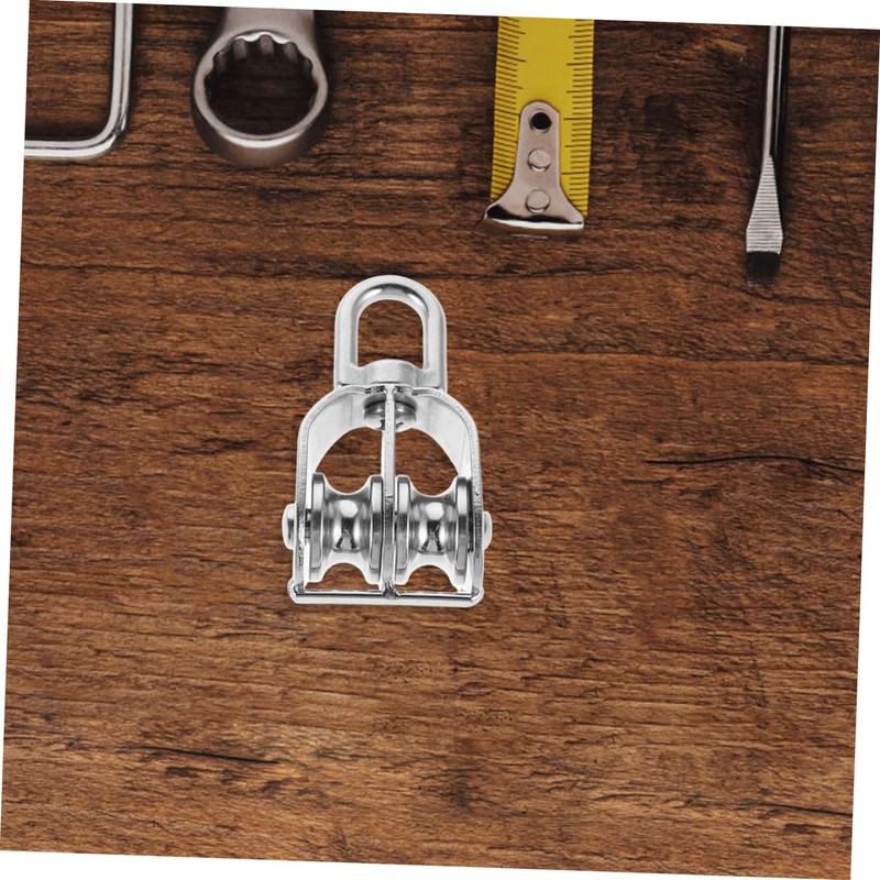 Kisangel Stainless Steel Dual Pulley Wheel Durable Swivel Gym Pulley