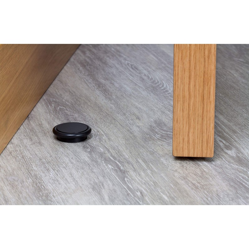EVI Herrajes Adhesive Door Stop, Black Lacquered Stainless Steel, Modern